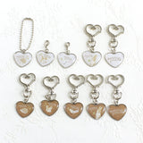 ハートのキーホルダー フックホルダー ボールチェーン うさぎやリス小鳥 ハリネズミ かわいい動物のキーホルダー ナチュラルイラスト えくりゅの森