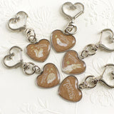 ハートのキーホルダー フックホルダー ボールチェーン うさぎやリス小鳥 ハリネズミ かわいい動物のキーホルダー ナチュラルイラスト えくりゅの森