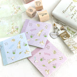 一筆箋ミニレターうさぎ 小鳥 ハリネズミ リス 動物スタンプや手帳とお揃い 12枚セット