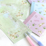 一筆箋ミニレターうさぎ 小鳥 ハリネズミ リス 動物スタンプや手帳とお揃い 12枚セット