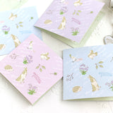 一筆箋ミニレターうさぎ 小鳥 ハリネズミ リス 動物スタンプや手帳とお揃い 12枚セット