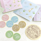 動物シールセット うさぎ 小鳥 ハリネズミ リス スタンプとお揃い13枚セット