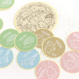 動物シールセット うさぎ 小鳥 ハリネズミ リス スタンプとお揃い13枚セット