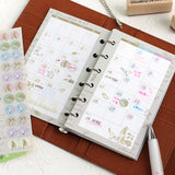 手帳レフィル【月間マンスリーカレンダー】システム手帳 ミニ6穴 手帳とお揃いうさぎ・小鳥・リス ナチュラルイラスト えくりゅの森