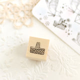 バスケット カゴ 籠<br>うさぎちゃんとも組み合わせできる<br>えくりゅの森 花祭りシリーズ<br>年賀状・クリスマスカード<br>ポストカードにも<br><span>はんこ 手帳付箋 カード作り</span>