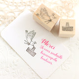 バスケット カゴ 籠<br>うさぎちゃんとも組み合わせできる<br>えくりゅの森 花祭りシリーズ<br>年賀状・クリスマスカード<br>ポストカードにも<br><span>はんこ 手帳付箋 カード作り</span>