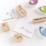 小鳥のスタンプ ことり はんこ 動物スタンプ 手帳 付箋 スケジュール帳やメッセージカードにも ナチュラルイラスト えくりゅの森