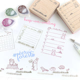 切り株のスタンプ はんこ 手帳 付箋 スケジュール帳やメッセージカードにも ナチュラルイラスト えくりゅの森