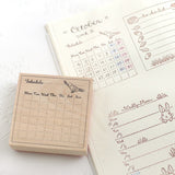 スケジュールスタンプ 月間カレンダー 小鳥のはんこ えくりゅの森