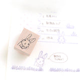 うさぎの顔スタンプ かわいいうさぎ はんこ 手帳 付箋はんこ メッセージカード ナチュラルイラスト えくりゅの森 子供 年賀状