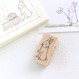 立ちうさぎのスタンプ かわいいうさぎ はんこ 手帳 付箋はんこ メッセージカード ナチュラルイラスト えくりゅの森 子供 年賀状 手紙 メッセージカード クリスマスカードやポストカードにも