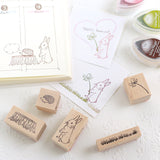 立ちうさぎのスタンプ かわいいうさぎ はんこ 手帳 付箋はんこ メッセージカード ナチュラルイラスト えくりゅの森 子供 年賀状 手紙 メッセージカード