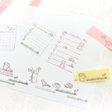 立ちうさぎのスタンプ かわいいうさぎ はんこ 手帳 付箋はんこ メッセージカード ナチュラルイラスト えくりゅの森 子供 年賀状 手紙 メッセージカード