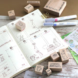 切り株のスタンプ はんこ 手帳 付箋 スケジュール帳やメッセージカードにも ナチュラルイラスト えくりゅの森