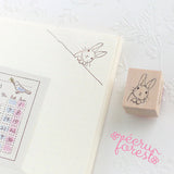 うさぎの顔スタンプ かわいいうさぎ はんこ 手帳 付箋はんこ メッセージカード ナチュラルイラスト えくりゅの森 付箋 手帳 スケジュール帳 子供 手紙 年賀状
