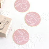 うさぎちゃんシール スタンプとお揃い 6枚セット ナチュラルイラスト えくりゅの森