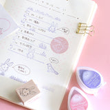 うさぎちゃんシール スタンプとお揃い 6枚セット ナチュラルイラスト えくりゅの森