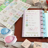 シール2種類 手帳やスケジュール管理にも 手帳とお揃い うさぎ・小鳥・リス バレットジャーナル えくりゅの森