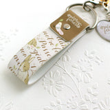 【うさぎ ストラップ ハートチャーム付】森の動物ハリネズミリス小鳥 手帳やスマホに ナチュラルイラスト フランス語 えくりゅの森