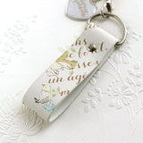 【うさぎ ストラップ ハートチャーム付】森の動物ハリネズミリス小鳥 手帳やスマホに ナチュラルイラスト フランス語 えくりゅの森