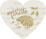 ハートのキーホルダー フックホルダー ボールチェーン うさぎやリス小鳥 ハリネズミ かわいい動物のキーホルダー ナチュラルイラスト えくりゅの森