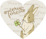 ハートのキーホルダー フックホルダー ボールチェーン うさぎやリス小鳥 ハリネズミ かわいい動物のキーホルダー ナチュラルイラスト えくりゅの森