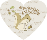 ハートのキーホルダー フックホルダー ボールチェーン うさぎやリス小鳥 ハリネズミ かわいい動物のキーホルダー ナチュラルイラスト えくりゅの森