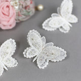 キラキラ★蝶々のクリップ：ミシン刺繍の立体的な蝶々のクリップ　刺繍フレームやシュシュに組み合わせ