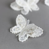 キラキラ★蝶々のクリップ：ミシン刺繍の立体的な蝶々のクリップ　刺繍フレームやシュシュに組み合わせ