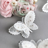 キラキラ★蝶々のクリップ：ミシン刺繍の立体的な蝶々のクリップ　刺繍フレームやシュシュに組み合わせ