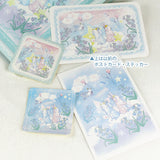 Postcard and Sticker Set: Blue Dreamy-Cute Version (Rabbit, Lop-eared Rabbit, Stars and Moon, Clouds, Cute)