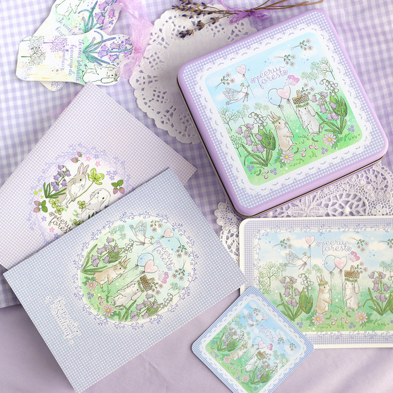 can only Cute matching can + postcard + sticker included to store the Hanamatsuri series stamps<br> <span>Rabbit hedgehog squirrel bird stamp storage</span>
