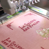 予約販売【ブック型 大き目手帳ポーチ】うさぎ刺繍入り　クロスステッチミシン刺繍 ハンドメイド