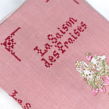 予約販売【ブック型 大き目手帳ポーチ】うさぎ刺繍入り　クロスステッチミシン刺繍 ハンドメイド