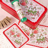 Cans only available here (strawberry red)<br> A cute tin for storing date stamps and small items. Comes with a postcard. Strawberry Season Series Rabbit, Lop-eared Rabbit, Stamp Storage