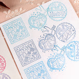 [4-piece Stamp Set + Stickers] Stamp-style, heart rabbit postmark-style, cookie cutter-style: Can be combined with a date stamp. Cute letter decoration stamp.