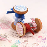 【おめかしスタンプ3点セット+シール】切手風・消印風・クッキー型：日付印との組み合わせも。お手紙にも活躍するはんこ　可愛いうさぎ