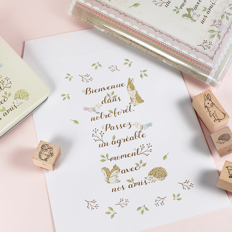 [Envelopes, square, size 5-6] Set of 3: Small gift set, Ekuryu no Mori series, Strawberry season series, Cute rabbit illustration