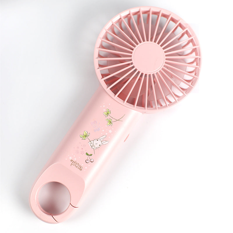 【スリムサーモステンレスボトル・カラビナ付きハンディファン】300ml, 500ml　うさぎイラスト、神戸タータン