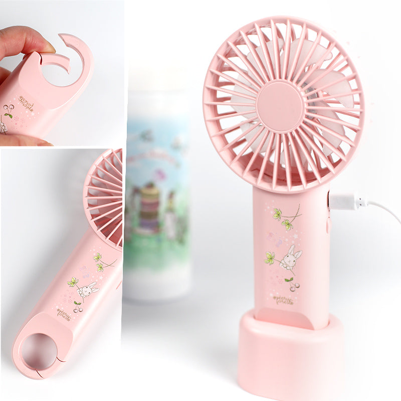 【スリムサーモステンレスボトル・カラビナ付きハンディファン】300ml, 500ml　うさぎイラスト、神戸タータン