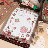 Letter set: Strawberry season series: Chocolate version For letters: Letter paper, envelopes, stickers <span>Lop-eared rabbit Chocolate Strawberry shortcake Macaron Parfait Also for diary decoration</span>