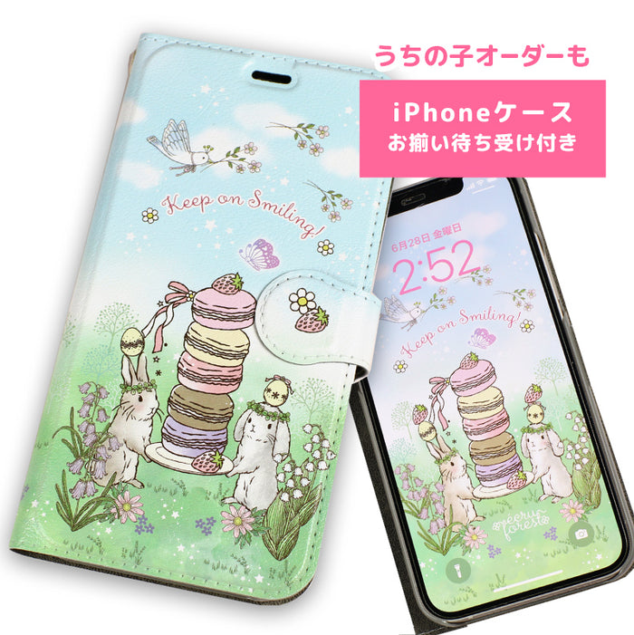 オーダー】待受壁紙付き☆手帳型スマホケース：iPhoneケースうちの子
