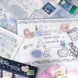 Letter set: Flower Festival series For letters: Stationery, envelopes, address stickers <span>Rabbit, droopy-eared rabbit, hydrangea, bluebell, lily of the valley, forest scenery, also for diary decoration, animals, birds, deer</span>