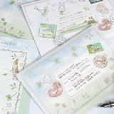 Letter paper only: For letters<br> <span>Rabbits, hydrangeas, bluebells, lily of the valley, forest scenery, diary decoration, animals</span>