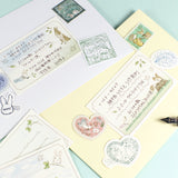 Address stickers with illustrations: For letters<br> <span>Envelope with rabbit, hydrangea, bluebell, lily of the valley, forest scenery, animals</span>