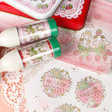 【ミニミニスタンプ】イチゴの日付印に組み合わせ　手帳やメッセージカード　With Love ありがとう イチゴの種