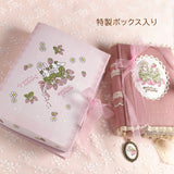 【手帳カバーA6：文庫本サイズ 栞付き】レースとうさぎイチゴ クロスステッチ刺繍：ほぼ日手帳 MDノート 文庫本アンティークな手帳ハンドメイド