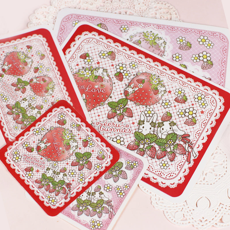 Cans only available here (strawberry red)<br> A cute tin for storing date stamps and small items. Comes with a postcard. Strawberry Season Series Rabbit, Lop-eared Rabbit, Stamp Storage