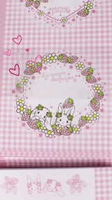 イチゴとうさぎ★レフィルセット ピンク<br>【ミニ6穴 】システム手帳<br><span>可愛い 月間マンスリー・週間ウィークリー・メモ：万年筆にも  イチゴ　たれ耳うさぎ</span>