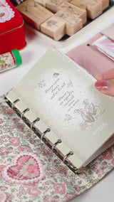 Decorative refill set [mini 6-hole] system notebook<br> <span>Floral pattern, simple, monthly, weekly, memo: also suitable for fountain pens, lily of the valley, bluebell, children, extracurricular activities, study, cram school</span>